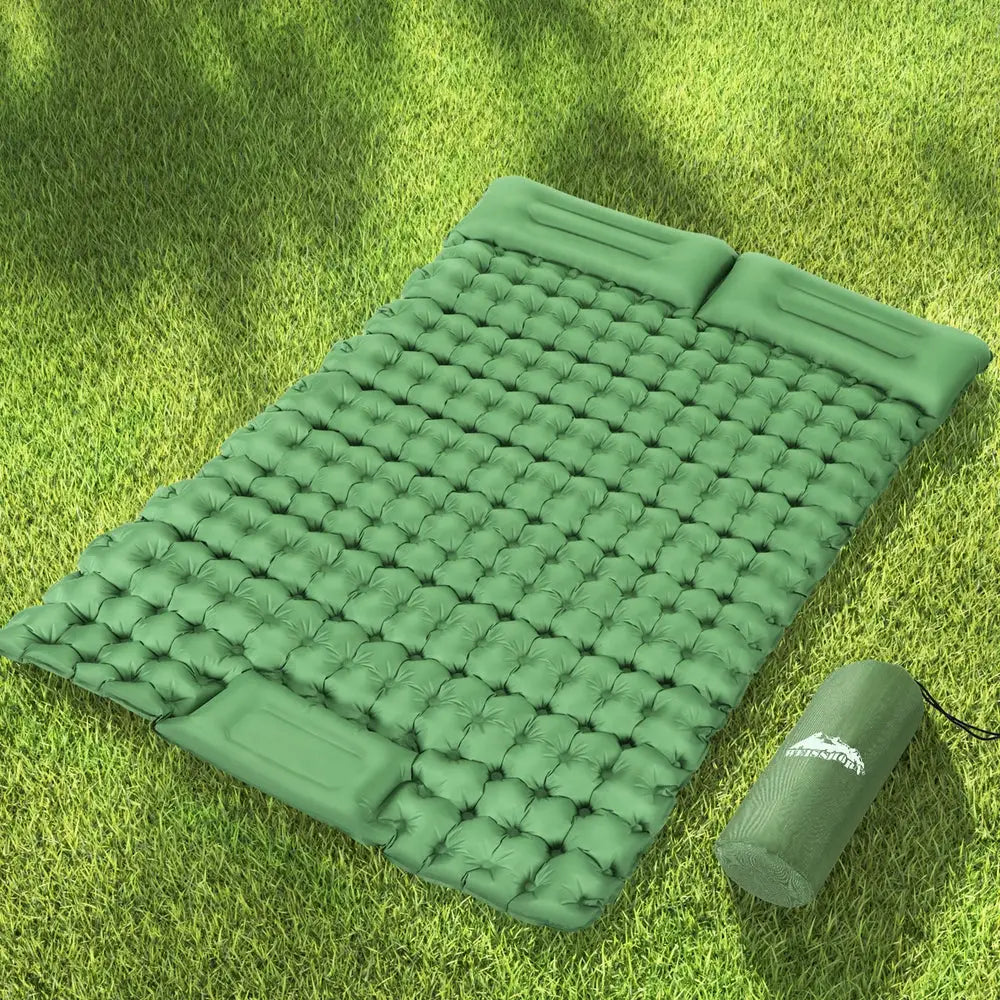 Weisshorn Self Inflating Mattress Camping Sleeping Mat Air Bed Pad Double Pillow - Home & Garden > Inflatable Mattress