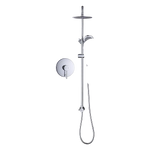 WELS 8’’ Rain Shower Head Set Rounded Dual Heads Faucet High Pressure With Mixer - Furniture > Bathroom > Shower