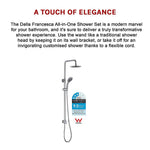 WELS 8’’ Rain Shower Head Set Rounded Dual Heads Faucet High Pressure Hand Held - Furniture > Bathroom > Shower