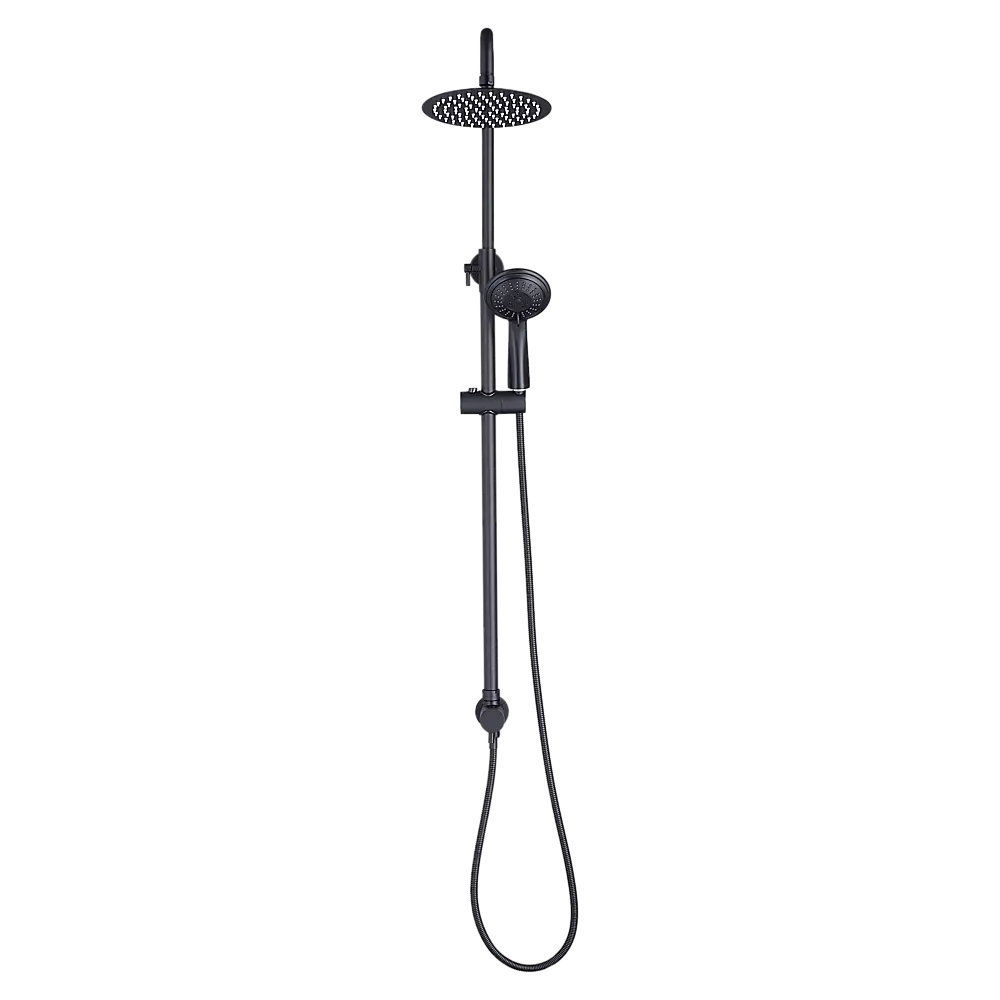 WELS 8’’ Rain Shower Head Set Rounded Dual Heads Faucet High Pressure Hand Held - Furniture > Bathroom > Shower