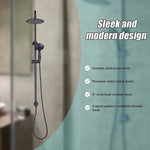 WELS 8’’ Rain Shower Head Set Rounded Dual Heads Faucet High Pressure Hand Held - Furniture > Bathroom > Shower