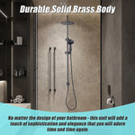 WELS 8’’ Rain Shower Head Set Rounded Dual Heads Faucet High Pressure Hand Held - Furniture > Bathroom > Shower
