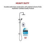 WELS 8’’ Rain Shower Head Set Rounded Dual Heads Faucet High Pressure With Mixer - Furniture > Bathroom > Shower