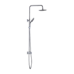 WELS 8’’ Rain Shower Head Set Rounded Dual Heads Faucet High Pressure Hand Held - Furniture > Bathroom > Shower