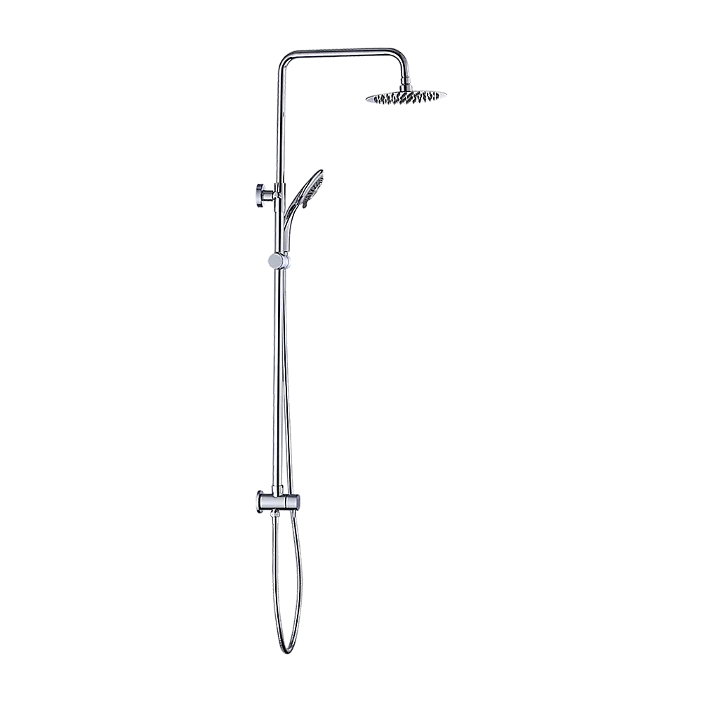 WELS 8’’ Rain Shower Head Set Rounded Dual Heads Faucet High Pressure Hand Held - Furniture > Bathroom > Shower