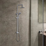 WELS 8’’ Rain Shower Head Set Rounded Dual Heads Faucet High Pressure Hand Held - Furniture > Bathroom > Shower