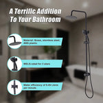 WELS 8’’ Rain Shower Head Set Rounded Dual Heads Faucet High Pressure Hand Held - Furniture > Bathroom > Shower