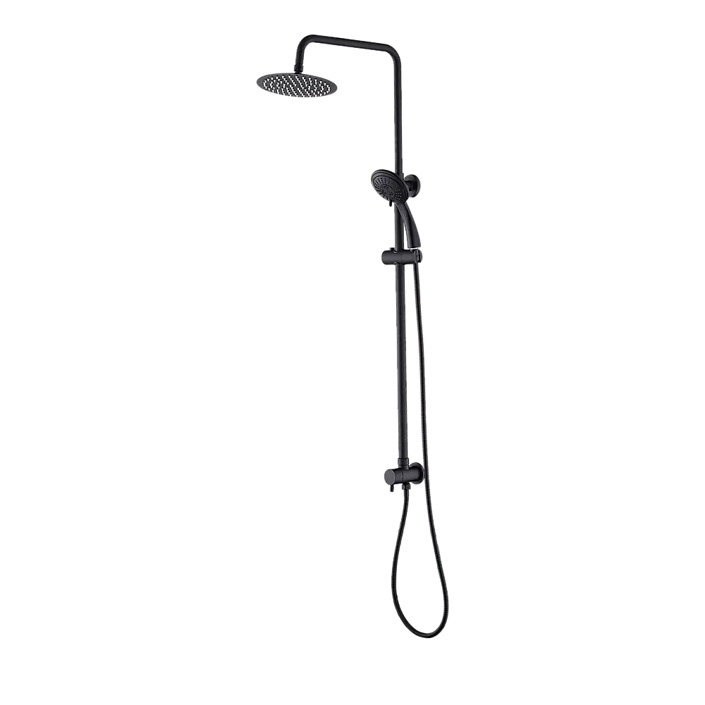 WELS 8’’ Rain Shower Head Set Rounded Dual Heads Faucet High Pressure Hand Held - Furniture > Bathroom > Shower