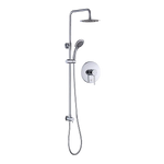WELS 8’’ Rain Shower Head Set Rounded Dual Heads Faucet High Pressure With Mixer - Furniture > Bathroom > Shower