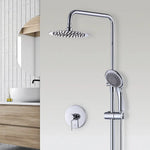 WELS 8’’ Rain Shower Head Set Rounded Dual Heads Faucet High Pressure With Mixer - Furniture > Bathroom > Shower