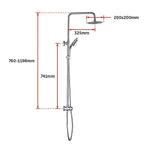WELS 8’’ Rain Shower Head Set Rounded Dual Heads Faucet High Pressure With Mixer - Furniture > Bathroom > Shower