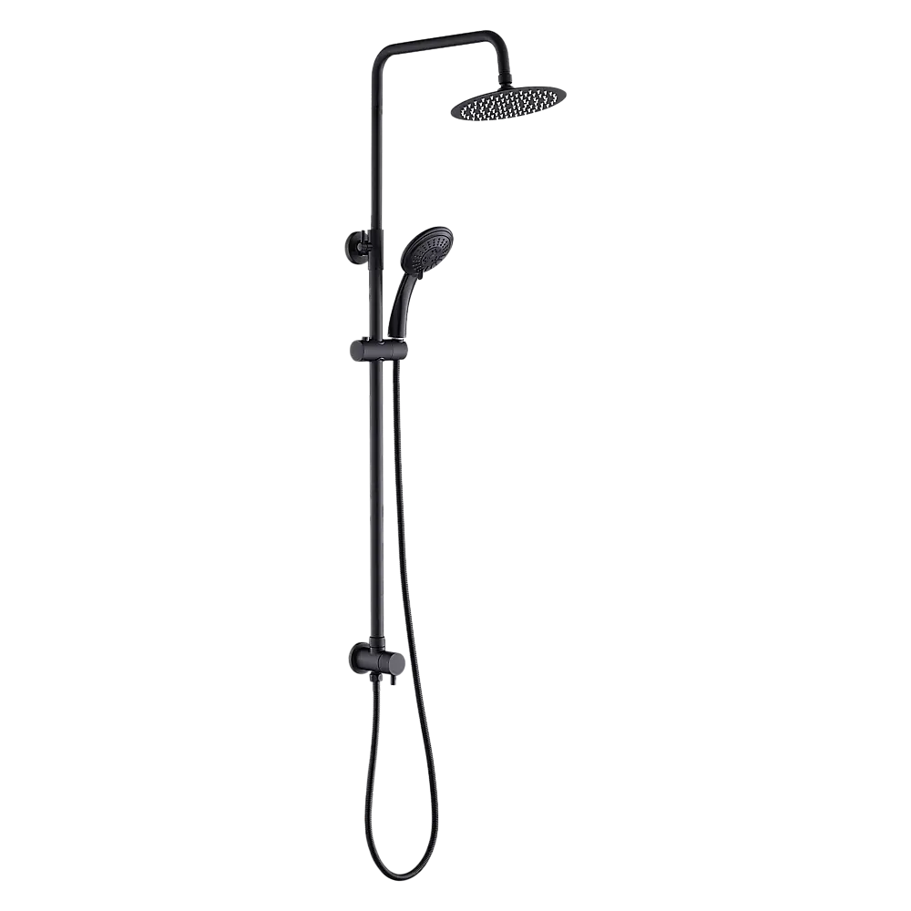 WELS 8’’ Rain Shower Head Set Rounded Dual Heads Faucet High Pressure Hand Held - Furniture > Bathroom > Shower