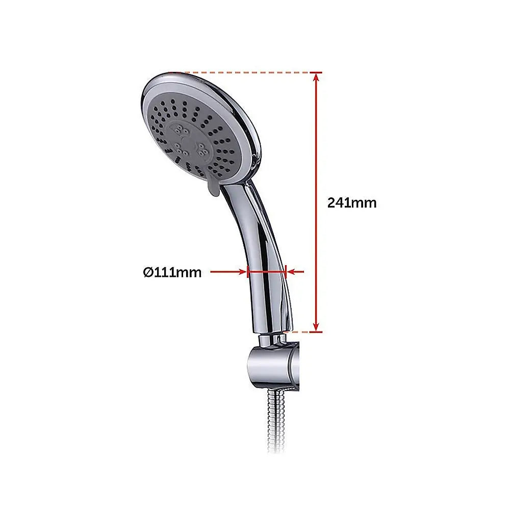 WELS 8’’ Rain Shower Head Set Rounded Dual Heads Faucet High Pressure With Mixer - Furniture > Bathroom > Shower