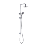 WELS 8’’ Rain Shower Head Set Rounded Dual Heads Faucet High Pressure Hand Held - Furniture > Bathroom > Shower