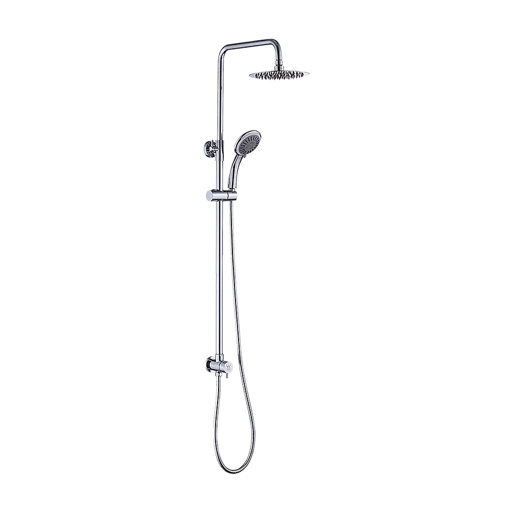 WELS 8’’ Rain Shower Head Set Rounded Dual Heads Faucet High Pressure Hand Held - Furniture > Bathroom > Shower