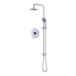 WELS 8’’ Rain Shower Head Set Rounded Dual Heads Faucet High Pressure With Mixer - Furniture > Bathroom > Shower
