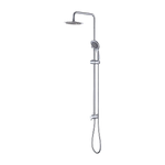 WELS 8’’ Rain Shower Head Set Rounded Dual Heads Faucet High Pressure Hand Held - Furniture > Bathroom > Shower