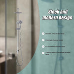 WELS 8’’ Rain Shower Head Set Rounded Dual Heads Faucet High Pressure Hand Held - Furniture > Bathroom > Shower