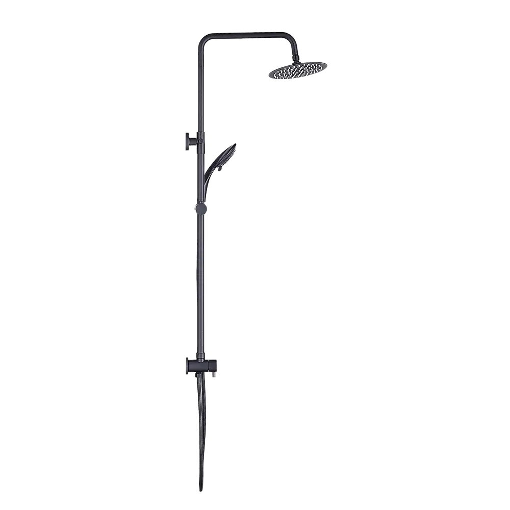 WELS 8’’ Rain Shower Head Set Rounded Dual Heads Faucet High Pressure Hand Held - Furniture > Bathroom > Shower