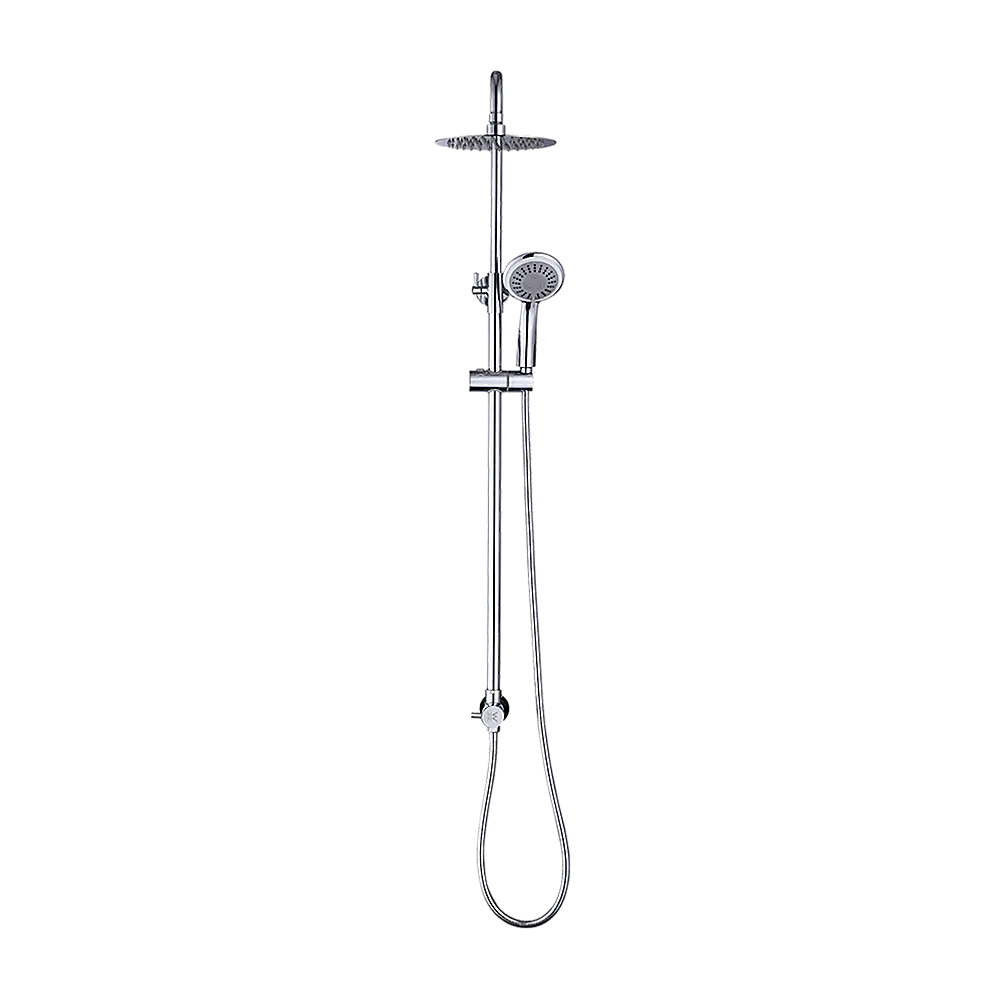 WELS 8’’ Rain Shower Head Set Rounded Dual Heads Faucet High Pressure Hand Held - Furniture > Bathroom > Shower