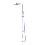 WELS 8’’ Rain Shower Head Set Square Dual Heads Faucet High Pressure With Mixer - Furniture > Bathroom > Shower