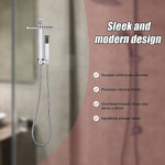 WELS 8’’ Rain Shower Head Set Square Dual Heads Faucet High Pressure Hand Held - Furniture > Bathroom > Shower
