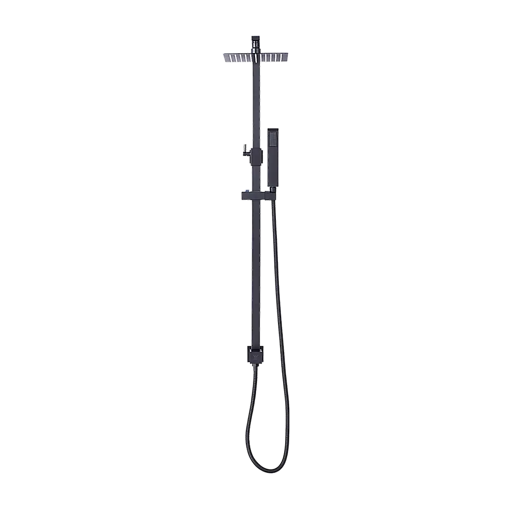WELS 8’’ Rain Shower Head Set Square Dual Heads Faucet High Pressure Hand Held - Furniture > Bathroom > Shower
