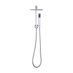 WELS 8’’ Rain Shower Head Set Square Dual Heads Faucet High Pressure Hand Held - Furniture > Bathroom > Shower