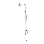 WELS 8’’ Rain Shower Head Set Square Dual Heads Faucet High Pressure Hand Held - Furniture > Bathroom