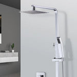WELS 8’’ Rain Shower Head Set Square Dual Heads Faucet High Pressure Hand Held - Furniture > Bathroom