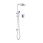 WELS 8’’ Rain Shower Head Set Square Dual Heads Faucet High Pressure With Mixer - Furniture > Bathroom > Shower