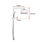 WELS 8’’ Rain Shower Head Set Square Dual Heads Faucet High Pressure Hand Held - Furniture > Bathroom > Shower