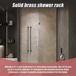 WELS 8’’ Rain Shower Head Set Square Dual Heads Faucet High Pressure Hand Held - Furniture > Bathroom