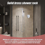 WELS 8’’ Rain Shower Head Set Square Dual Heads Faucet High Pressure With Mixer - Furniture > Bathroom