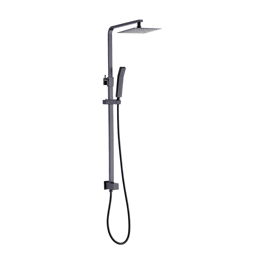 WELS 8’’ Rain Shower Head Set Square Dual Heads Faucet High Pressure Hand Held - Furniture > Bathroom > Shower