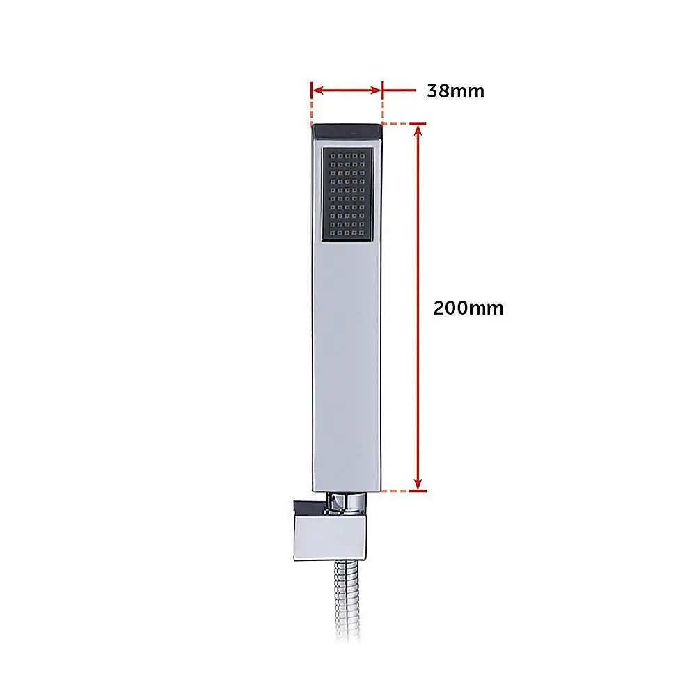 WELS 8’’ Rain Shower Head Set Square Dual Heads Faucet High Pressure Hand Held - Furniture > Bathroom