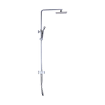 WELS 8’’ Rain Shower Head Set Square Dual Heads Faucet High Pressure Hand Held - Furniture > Bathroom