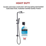 WELS 8’’ Rain Shower Head Set Square Dual Heads Faucet High Pressure With Mixer - Furniture > Bathroom > Shower