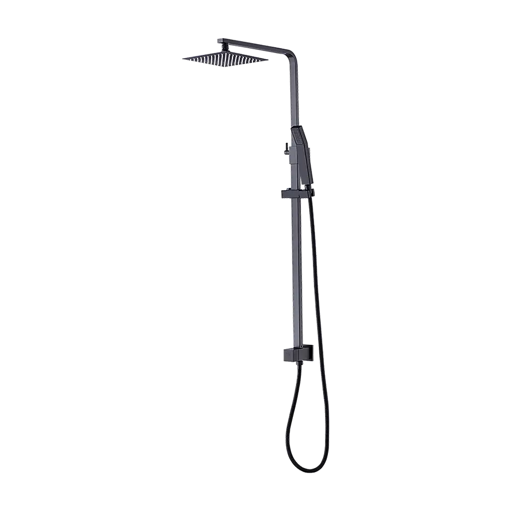 WELS 8’’ Rain Shower Head Set Square Dual Heads Faucet High Pressure Hand Held - Furniture > Bathroom > Shower