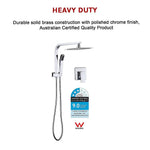 WELS 8’’ Rain Shower Head Set Square Dual Heads Faucet High Pressure With Mixer - Furniture > Bathroom