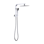 WELS 8’’ Rain Shower Head Set Square Dual Heads Faucet High Pressure Hand Held - Furniture > Bathroom > Shower