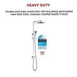 WELS 8’’ Rain Shower Head Set Square Dual Heads Faucet High Pressure Hand Held - Furniture > Bathroom