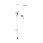 WELS 8’’ Rain Shower Head Set Square Dual Heads Faucet High Pressure With Mixer - Furniture > Bathroom > Shower