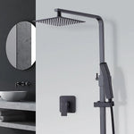 WELS 8’’ Rain Shower Head Set Square Dual Heads Faucet High Pressure With Mixer - Furniture > Bathroom > Shower