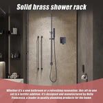 WELS 8’’ Rain Shower Head Set Square Dual Heads Faucet High Pressure With Mixer - Furniture > Bathroom > Shower