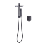WELS 8’’ Rain Shower Head Set Square Dual Heads Faucet High Pressure With Mixer - Furniture > Bathroom > Shower Heads &