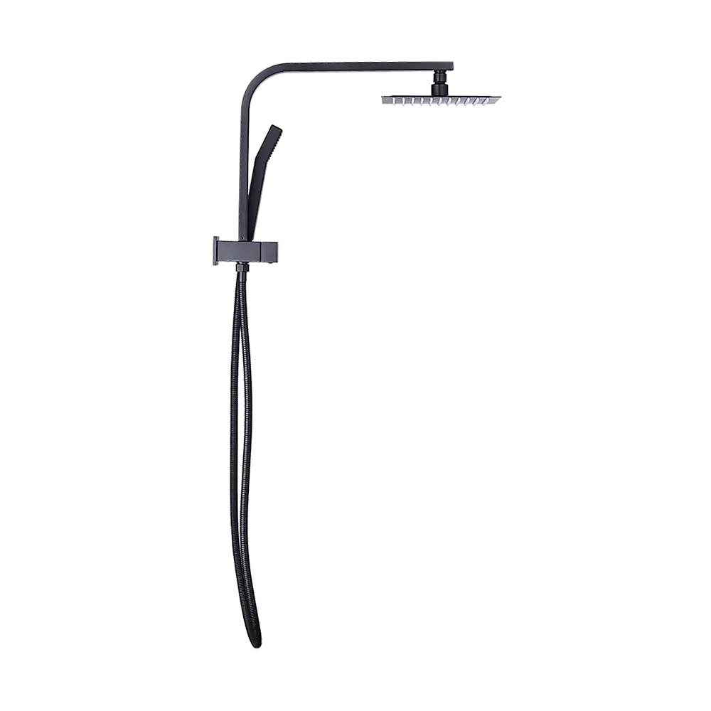 WELS 8’’ Rain Shower Head Set Square Dual Heads Faucet High Pressure Hand Held - Furniture > Bathroom > Shower Heads &