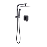 WELS 8’’ Rain Shower Head Set Square Dual Heads Faucet High Pressure With Mixer - Furniture > Bathroom > Shower Heads &