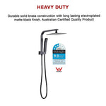 WELS 8’’ Rain Shower Head Set Square Dual Heads Faucet High Pressure Hand Held - Furniture > Bathroom > Shower Heads &