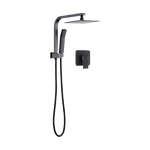 WELS 8’’ Rain Shower Head Set Square Dual Heads Faucet High Pressure With Mixer - Furniture > Bathroom > Shower Heads &